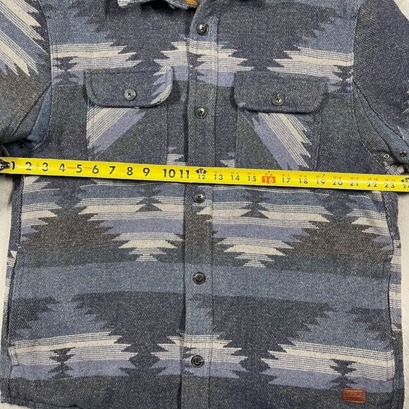 Jachs Lined Shirt Mens L Wool Blend Aztec Flannel Button Up Patterned Blue - Picture 4 of 8